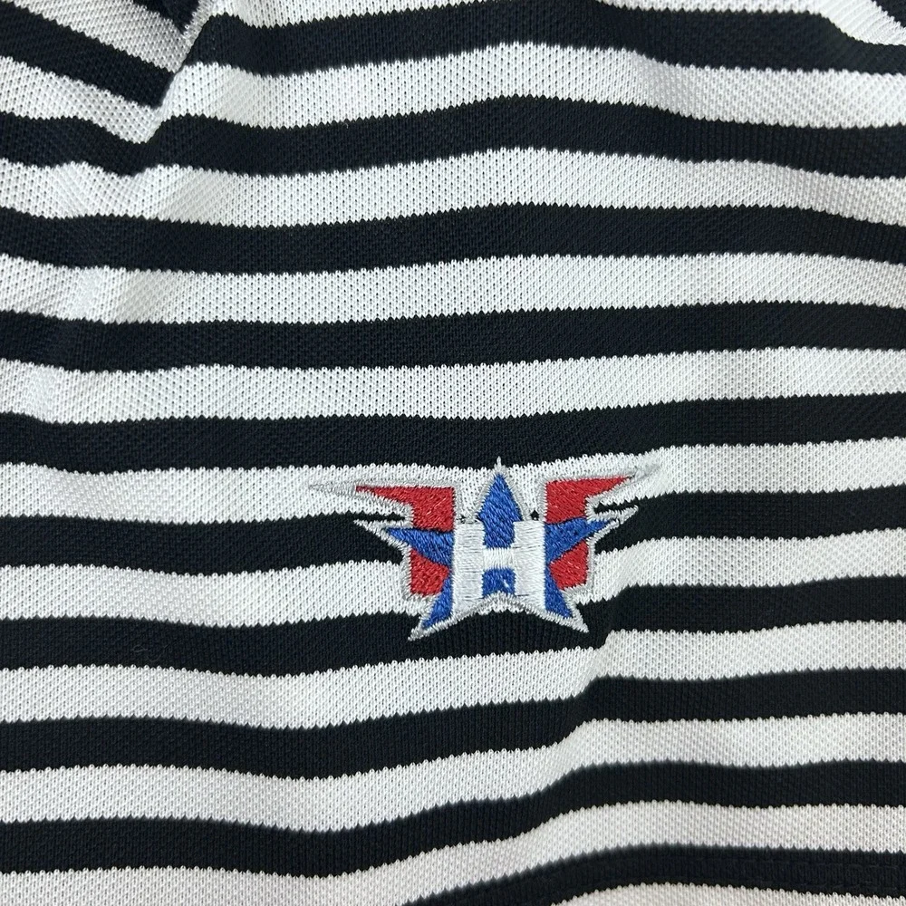 RLX Ralph Lauren‎ Golf Polo Shirt Mens Small Black White Striped Folds of Honor